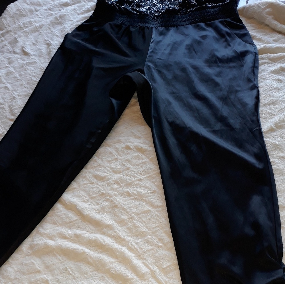 Eva mendes black Jump suits with sequins size XL - Picture 7 of 8